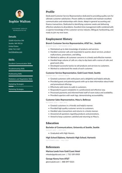 A resume rebuilt into a clean, structured two-column layout