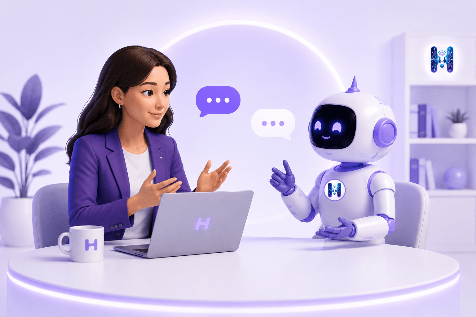 A recruiter in conversation with the HyeRHub.ai assistant during a live demo